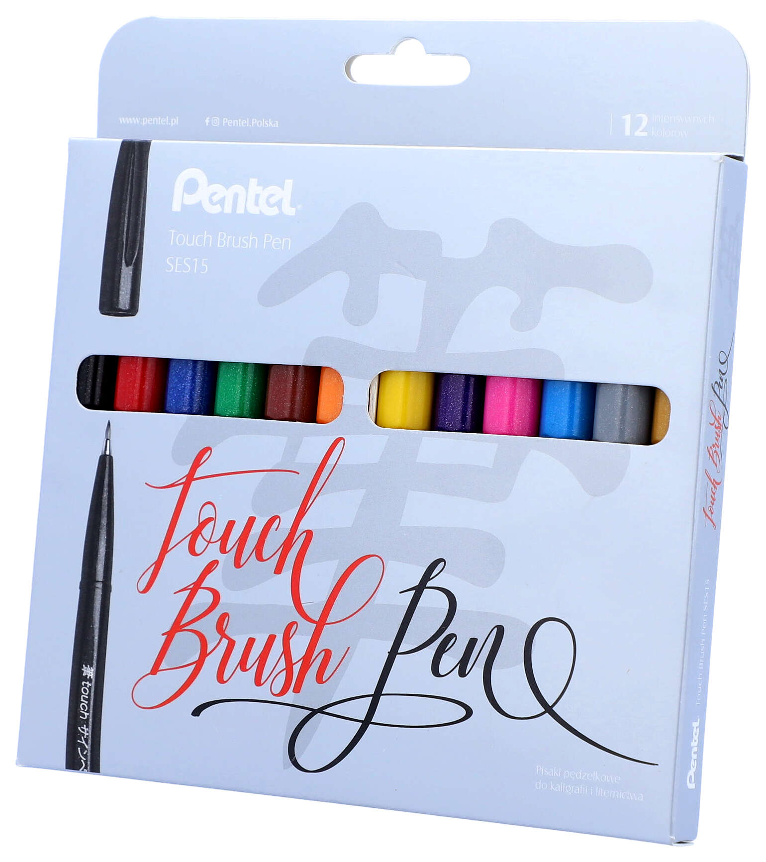 Pentel Tužky Markery Brush Pen Sign Set 12 kol