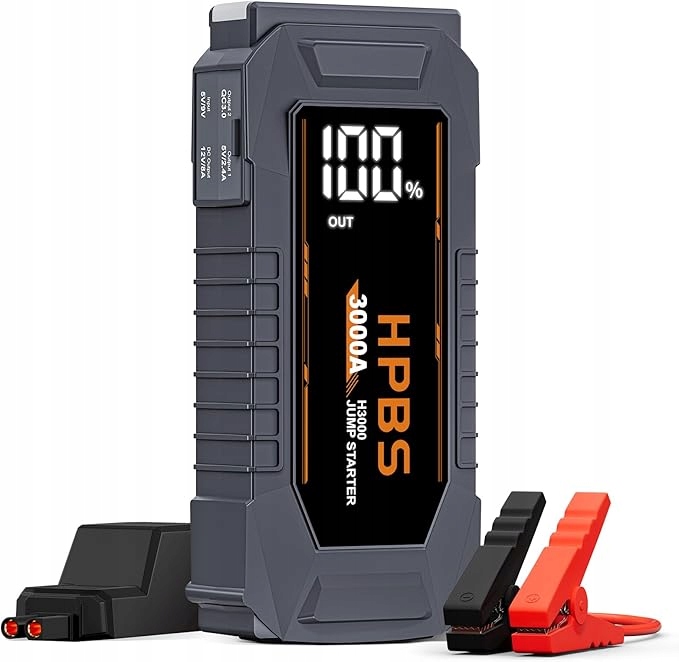 Štartovacia powerbanka 3000A 12V – automobilový štartér Usb LCD displej 3"