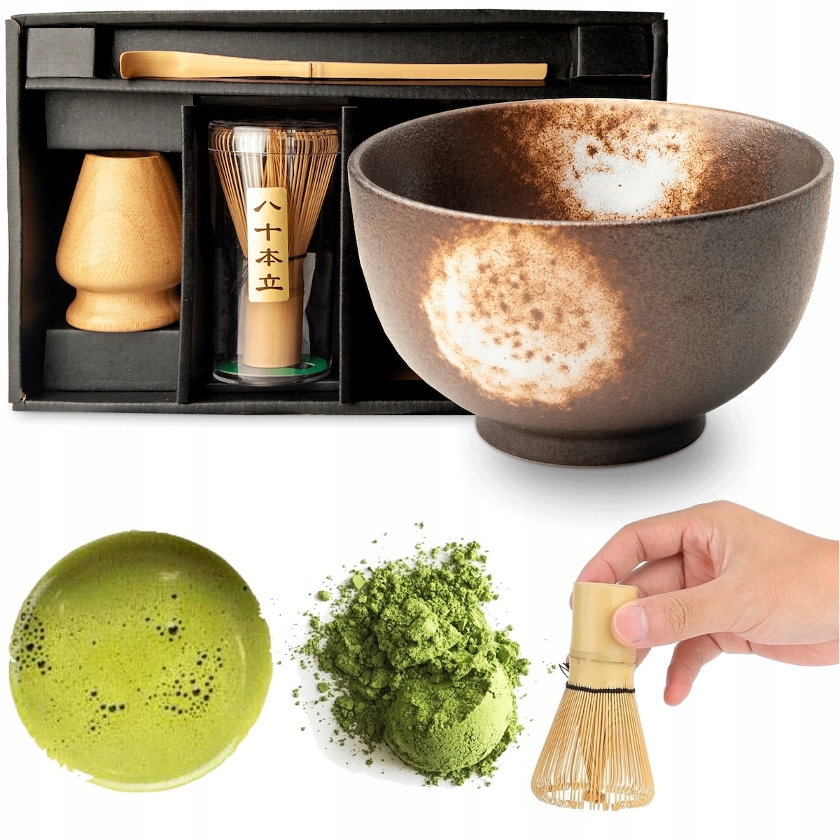 Levně Sada pro přípravu čaje Matcha Kurobizen 4 prvky Edo Japa