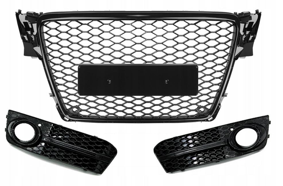 AUDI A4 B8 ATRAPA GRILL RS LOOK + ZAŚLEPKI HALOGEN