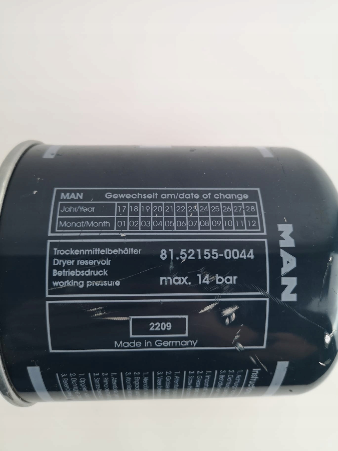 WKLAD FILTR OSUSZACZA MAN TGX TGS E6 ORYGINAŁ 81.52155.0044