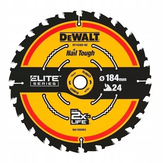 Piła tarczowa do cięcia drewna ø184x16x1,65mm 24 zęby Elite DeWALT DT10302