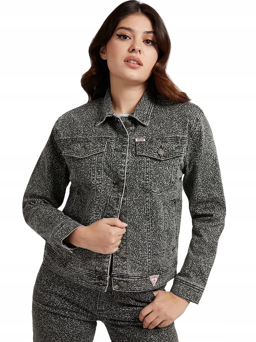 Katana Guess kurtka damska jeansowa cętki r. S