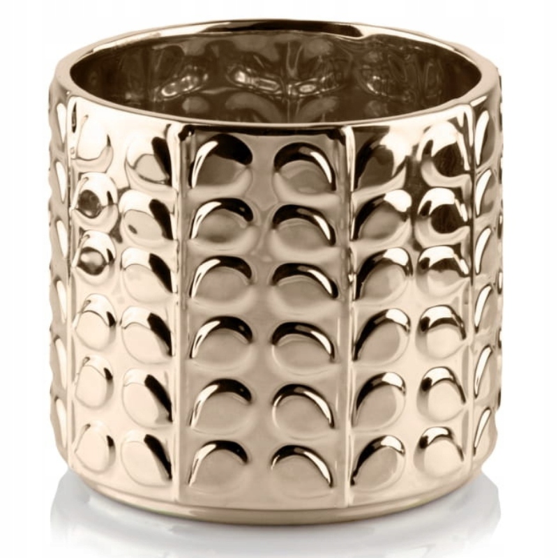 

Złota osłonka na doniczkę walec 13 cm lustrzana