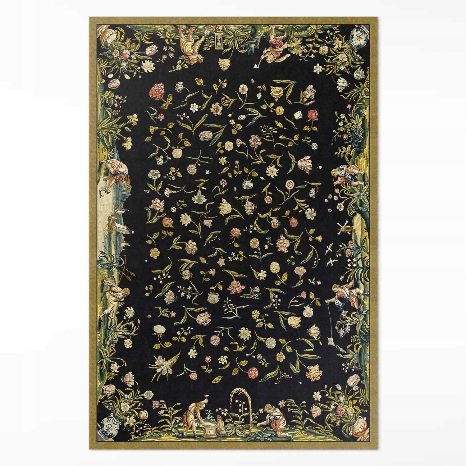 Koberec Vinyl do bytu Rozsypaná flóra drobné vintage kvety 80x120 cm