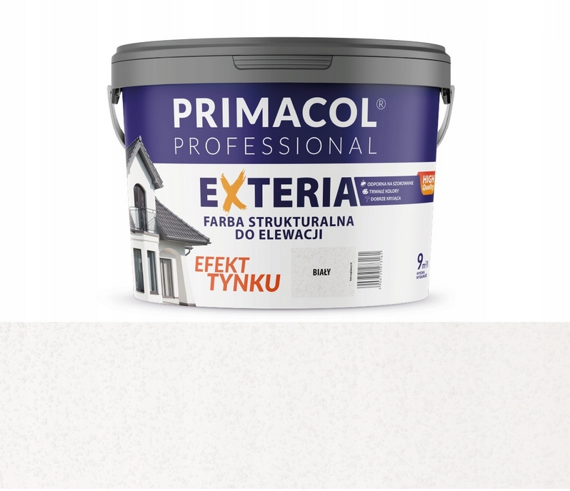Primacol Farba Elewacyjna Exteria 4,5l Biały farba Strukturalna zewnętrzna