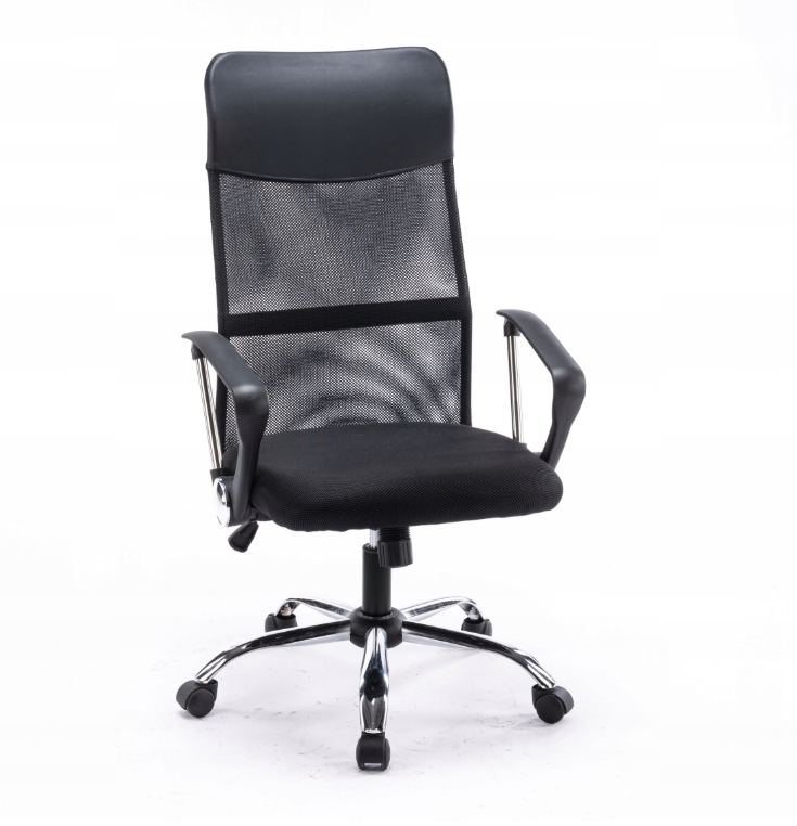 Fotel biurowy ergonomiczny siatkowy obrotowy czarny regulowany