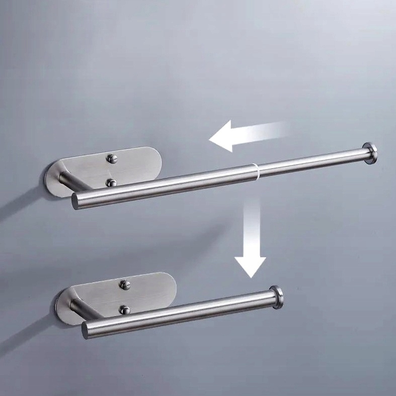 Wieszak na ręcznik papierowy kuchenny Teleskopowy papier toaletowy łazienki Kolor srebrny
