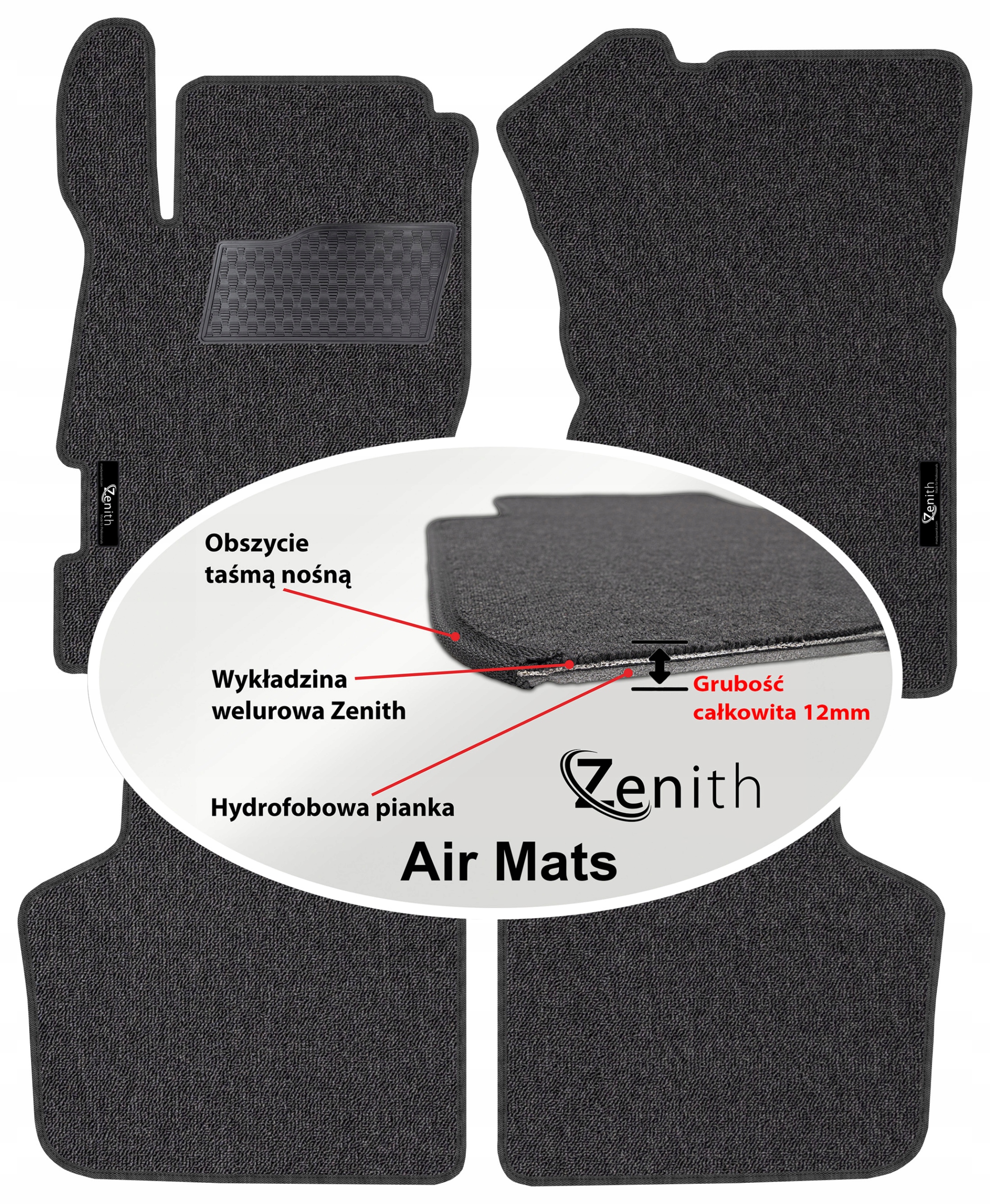 Honda Legend II Sd 1990-1996 Velúrové koberčeky do auta Zenith Air Mats