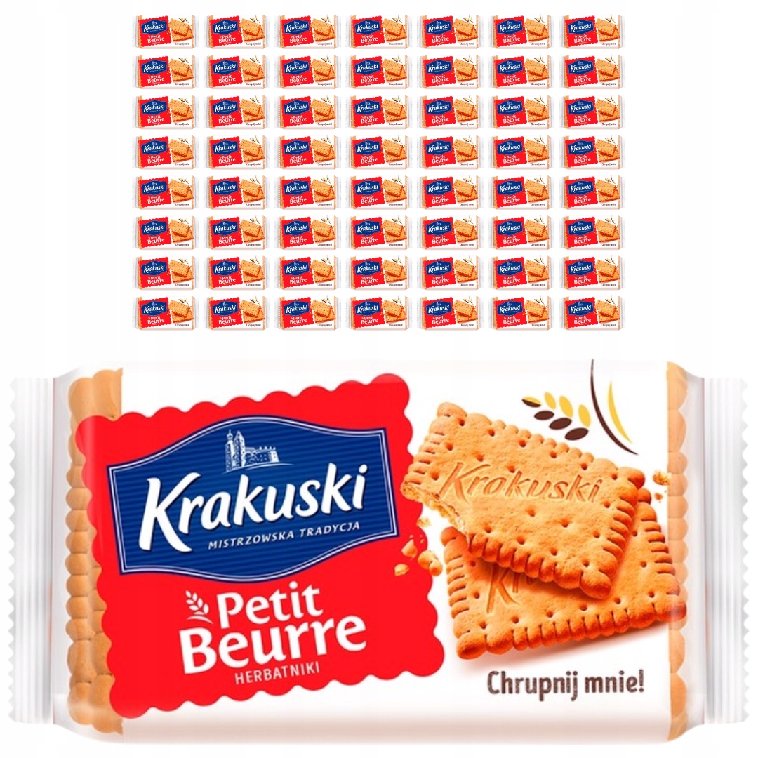 Levně Krakuski Petit Beurre Sušenky 50 g x 56 kusů