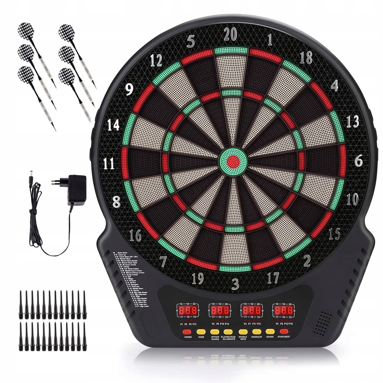 PROFESJONALNA TARCZA DO GRY W RZUTKI DART 24 GŁÓWKI LOTEK+ 6 RZUTEK