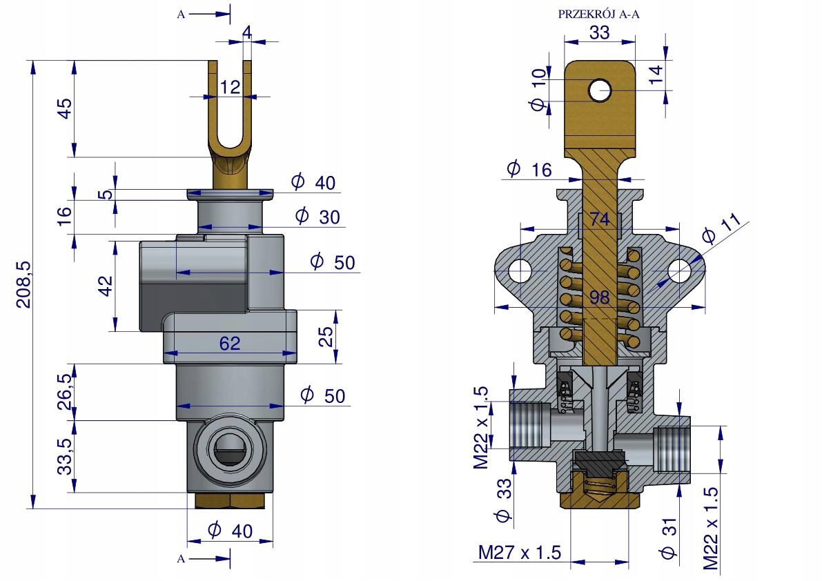 Brzdový ventil 42480160, 42481161 C-330 Originál Ursus