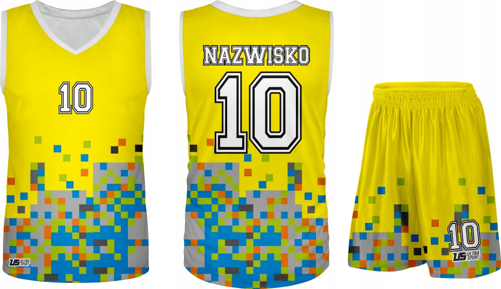 KOMPLET STRÓJ KOSZYKARSKI SPORTOWY KOSZ NADRUK Rozmiar uniwersalny
