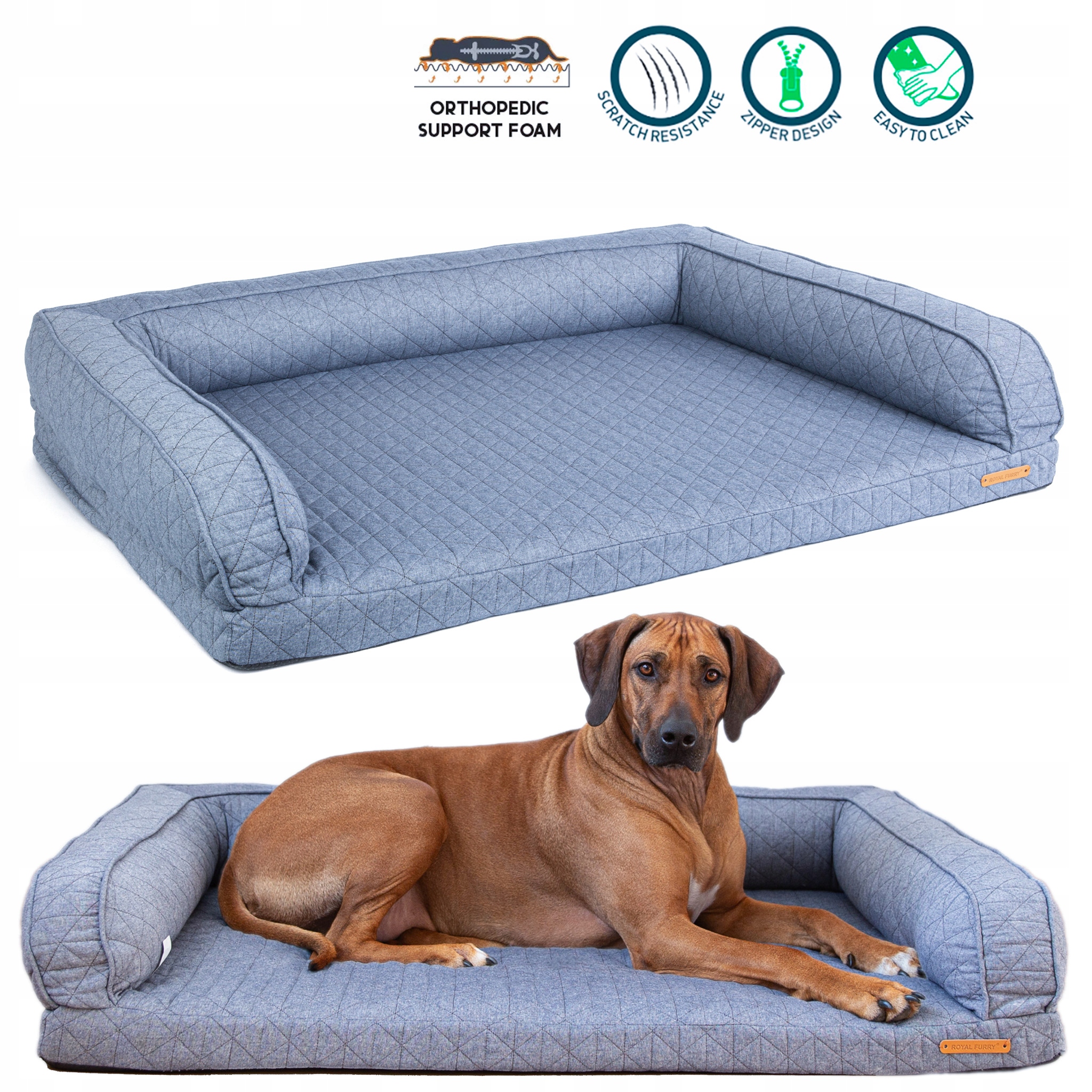 Legowisko ortopedyczne dla dużego psa kanapa posłanie kojec 120 x 82 cm XL