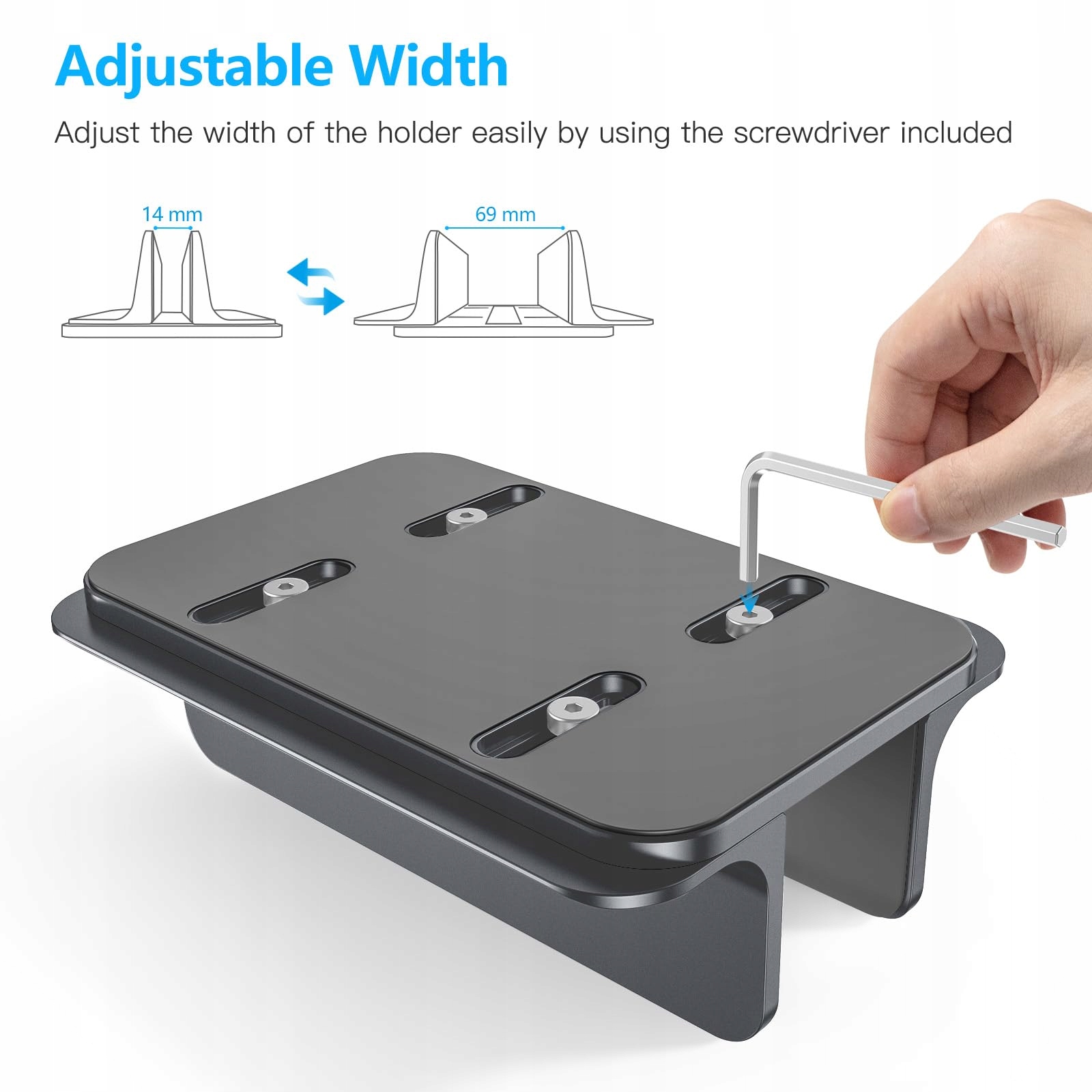 OMOTON PIONOWY UCHWYT STOJAK NA LAPTOP ALUMINIOWY REGULOWANY — miniatura 5