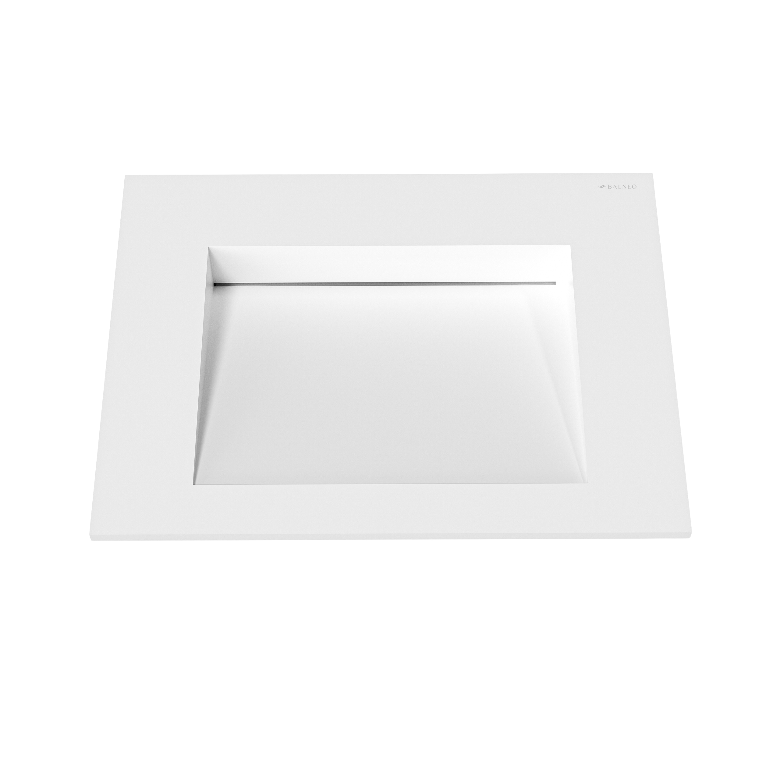 Umywalka Alveria Solid Surface Coco White/Biała z odpływem liniowym 60 cm