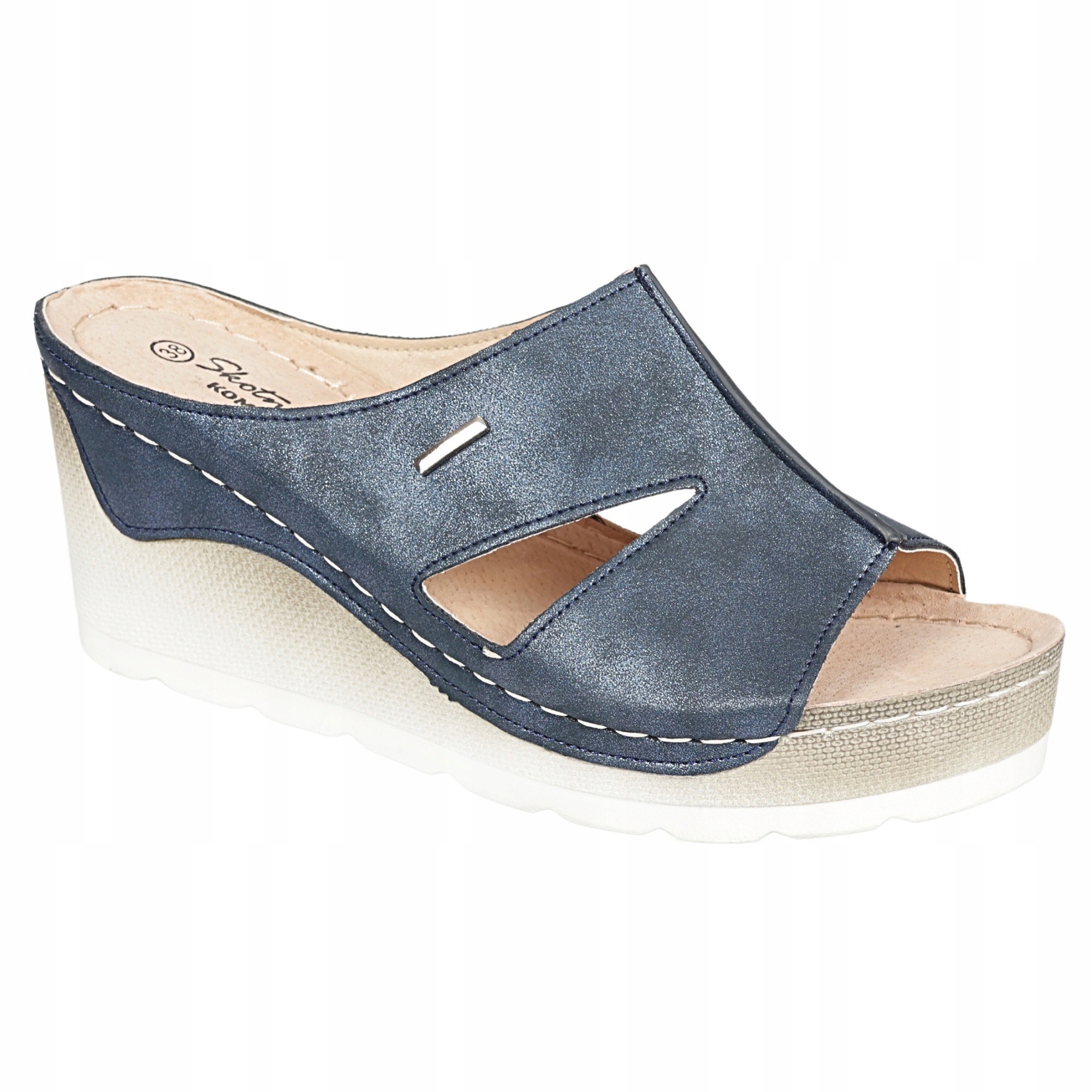 Klapki damskie na koturnie Skotnicki KL-3-0611 38 Oryginalne opakowanie producenta pudełko