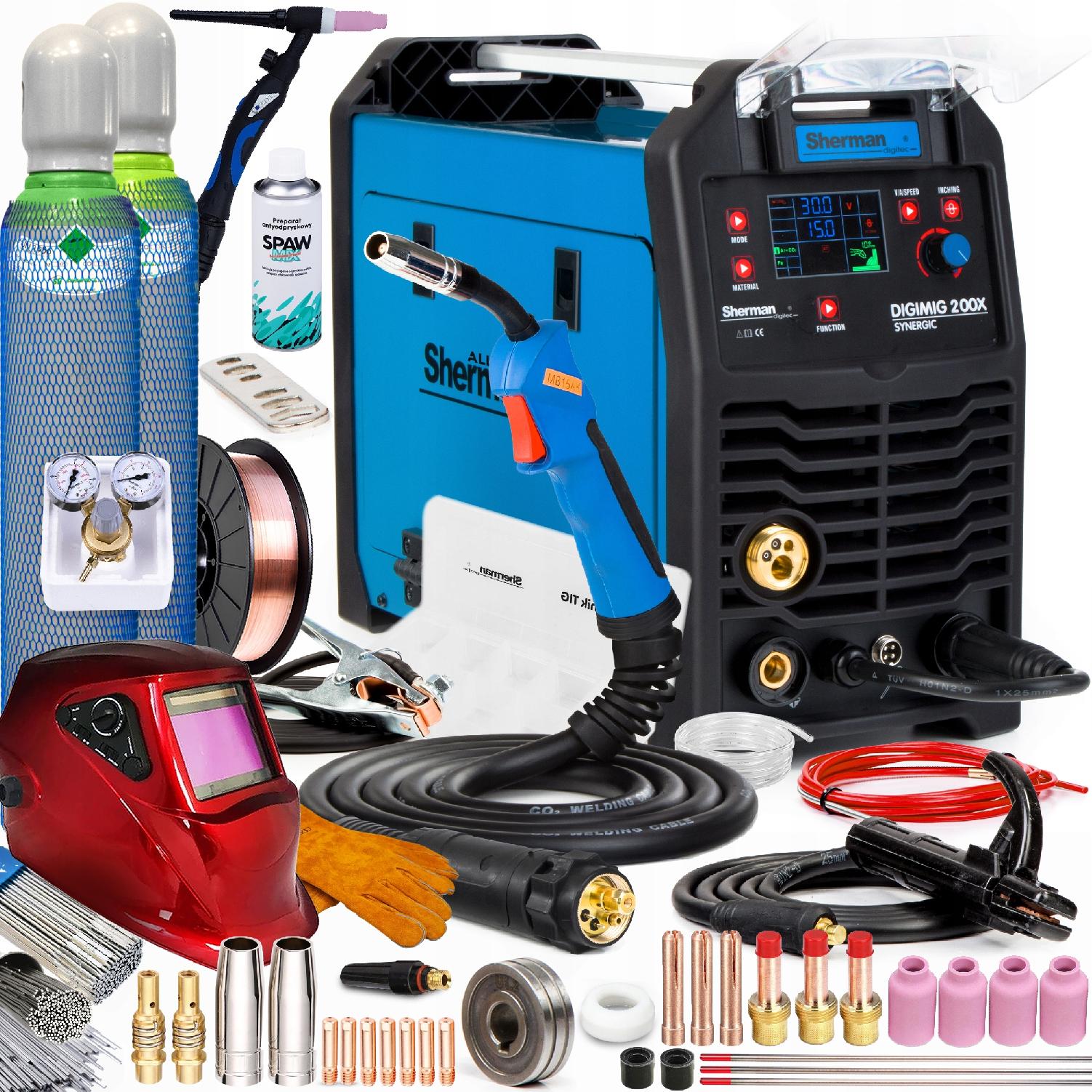 Invertorová Svářečka Sherman Mig 200X Synergie Mma Tig 200A 230V