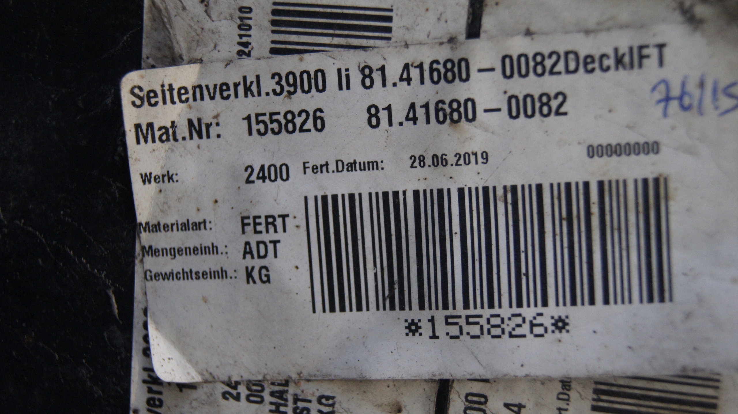 OSŁONA MIEDZYOSIOWA MAN TGX 81416800082 Producent części MAN OE