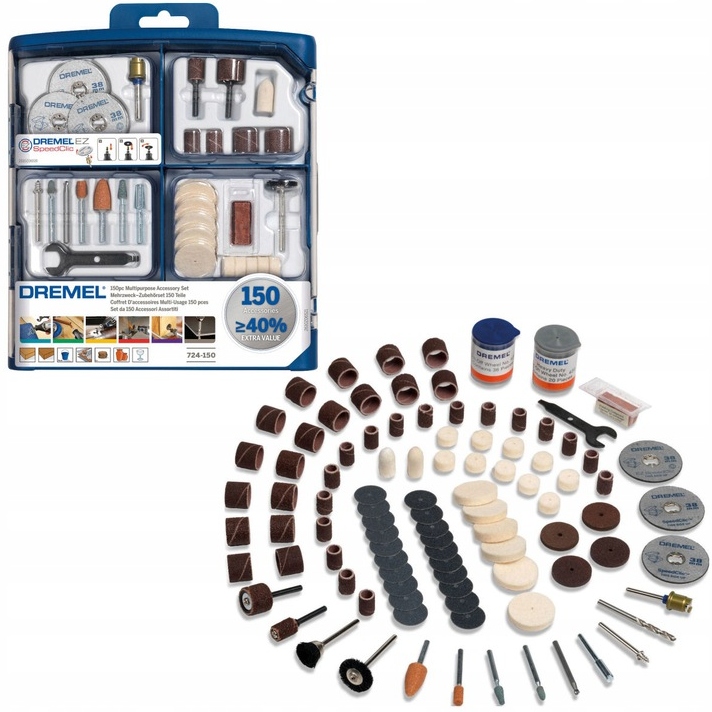 

Dremel Uniwersalny Zestaw Akcesoriów 150SZT.