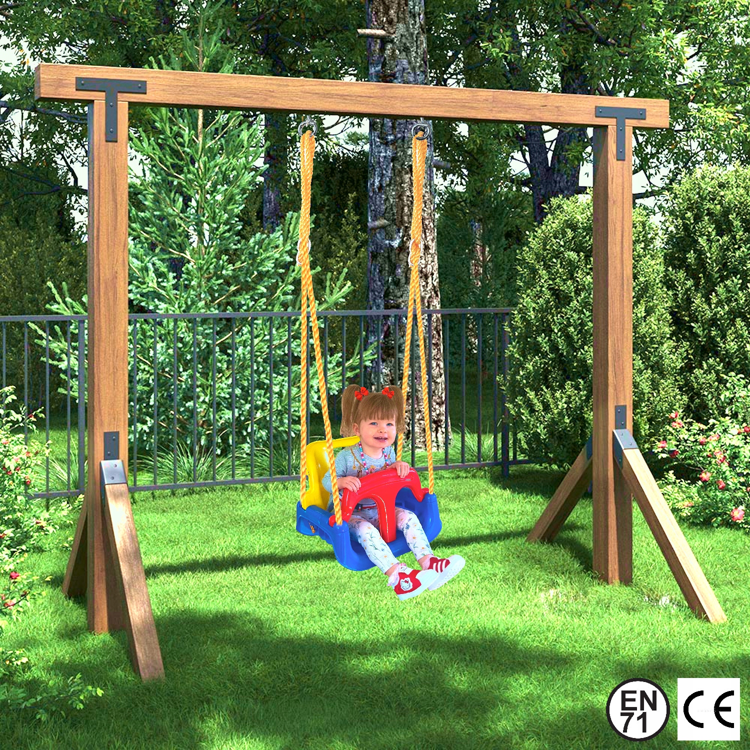 HUŚTAWKA DLA DZIECI OGRODOWA ZEWNĘTRZNA lub DOMOWA MODEL ZE STOLICZKIEM 4w1 Kod producenta Model 4w1 ze stoliczkiem