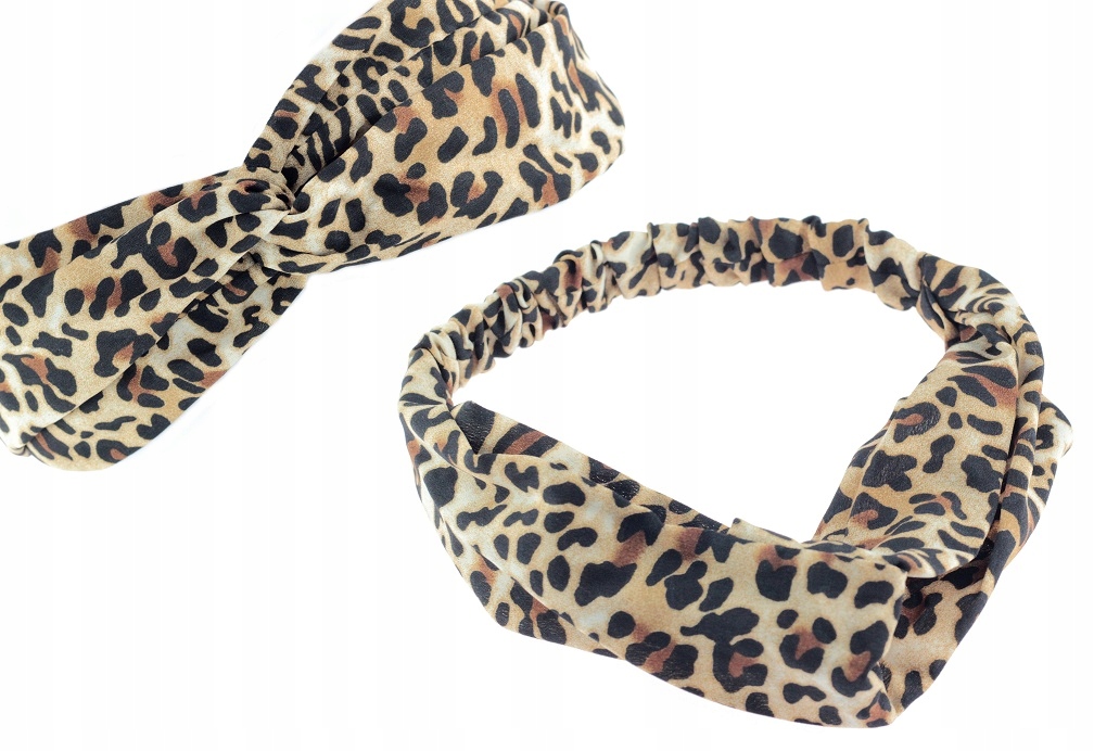 OPASKA DO WŁOSÓW NA GUMCE TURBAN WĘZEŁ KNOT PANTERKA
