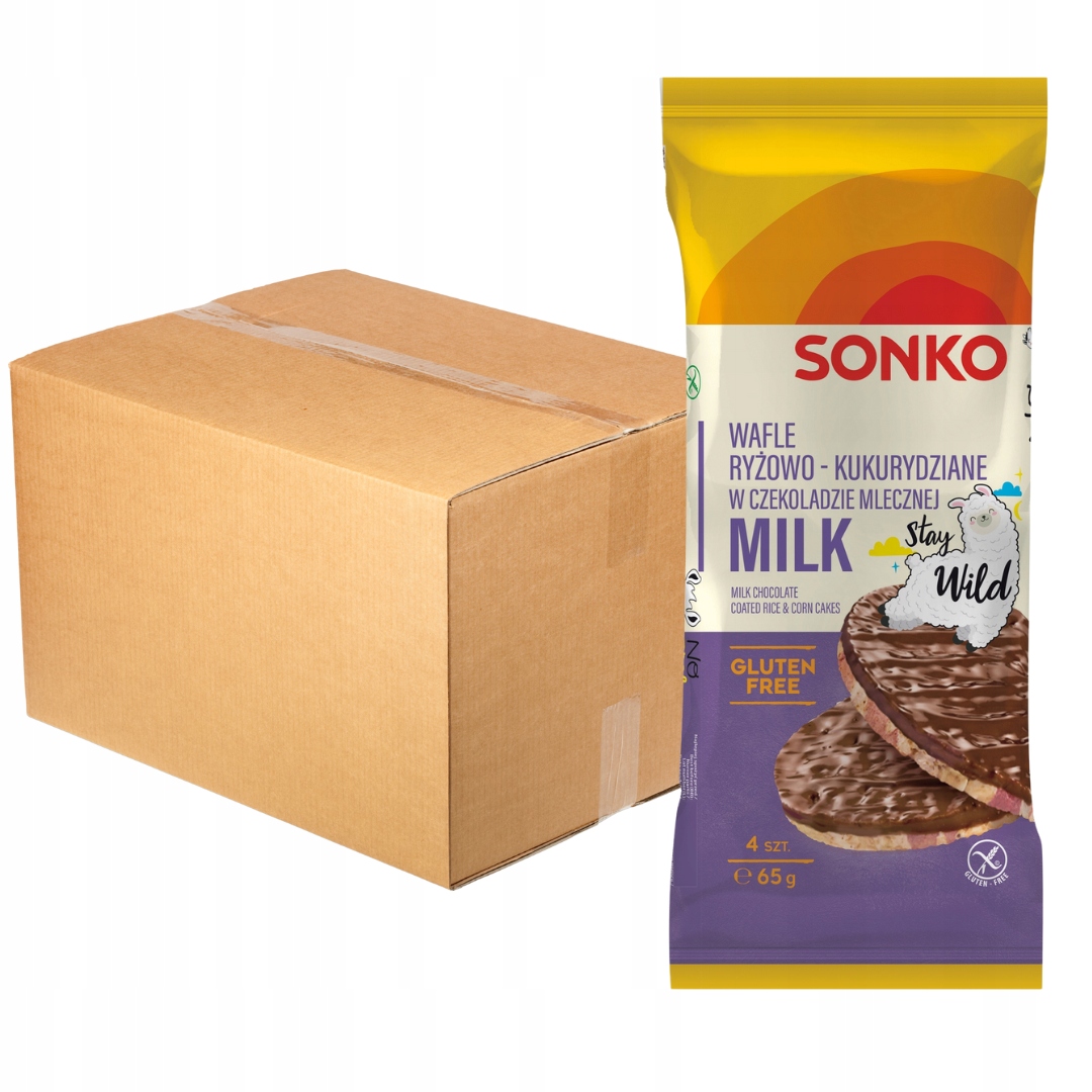Levně Sonko Rýžovo-kukuřičné oplatky v mléčné čokoládě 65 g x 28 kusů