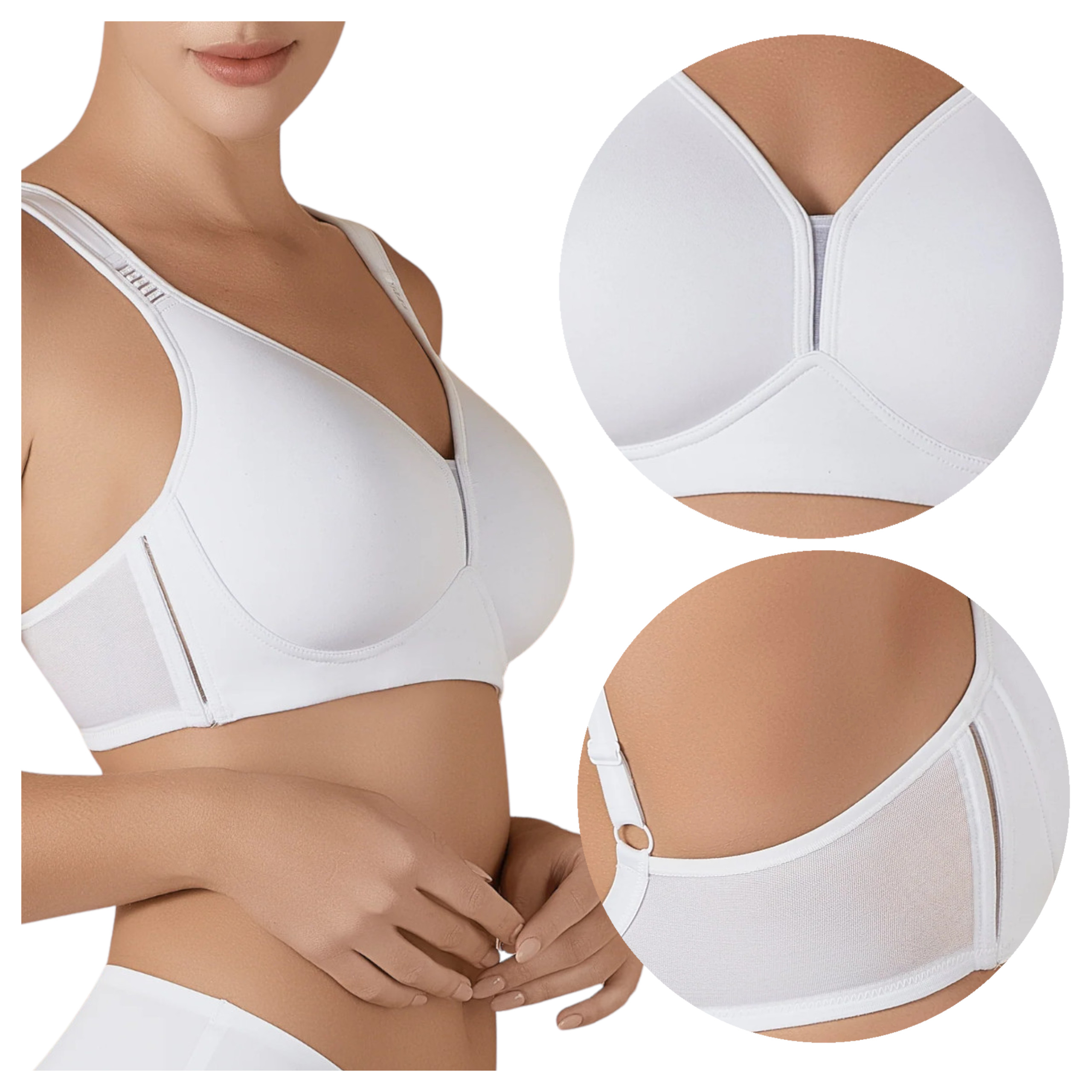 Měkká dámská podprsenka bez kostic Široká ramínka Eloisa Bílá 90E