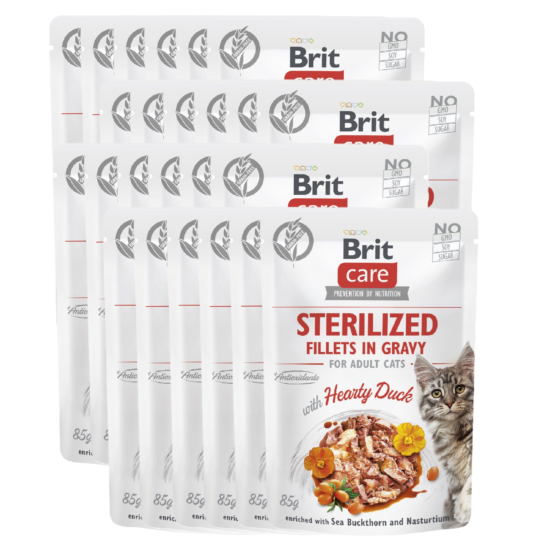Levně Brit Care Cat Fillets Gravy Sterilized Duck Kachna v omáčce Svařovací 24x85g