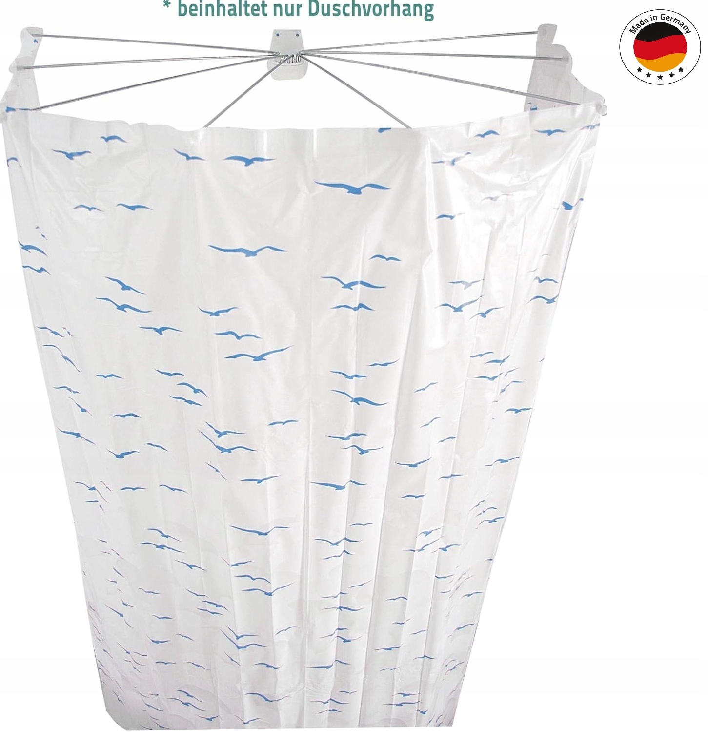 Sprchová tyč typu dáždnik s závesom, skladacia Ridder Ombrella modrá