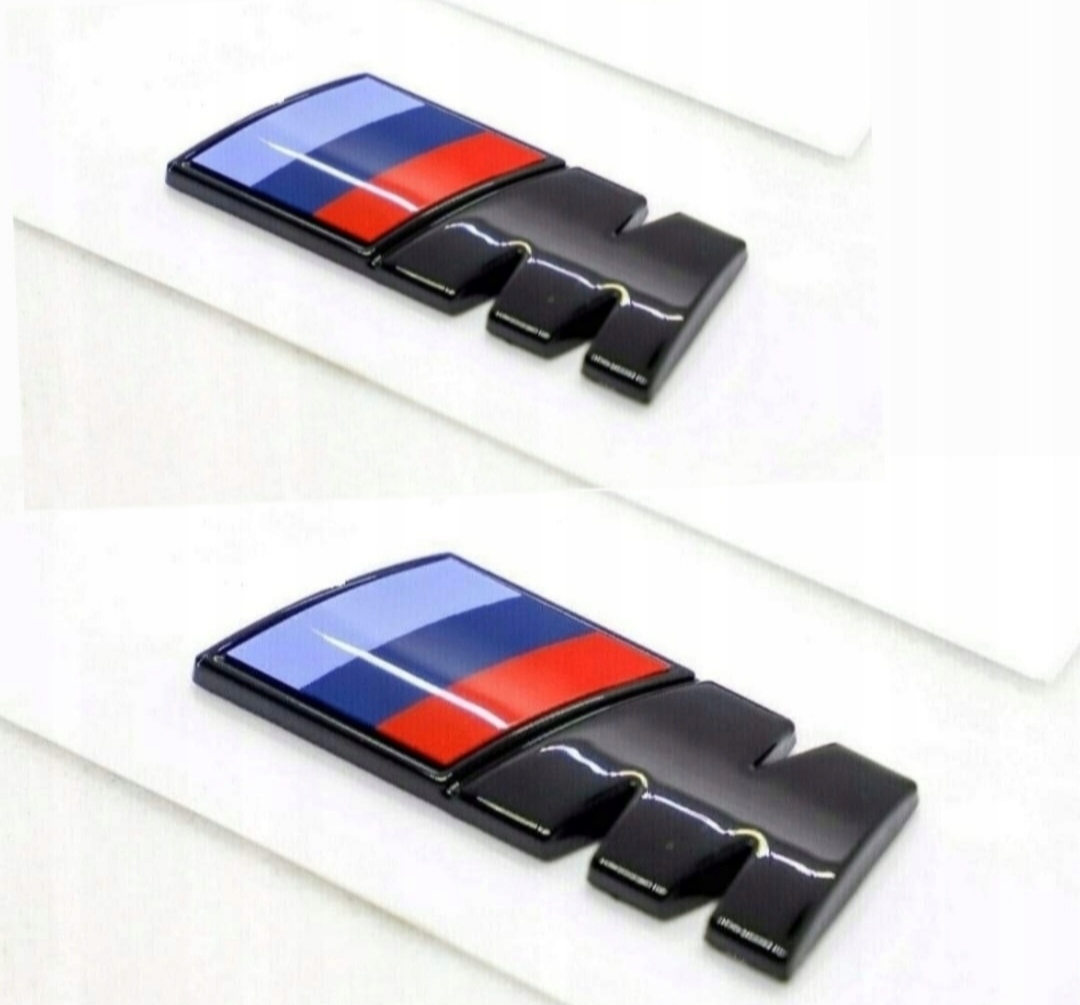 Emblemat Logo M-Power na błotnik czarny połysk do Bmw 45 mm x 15 mm 2 szt.