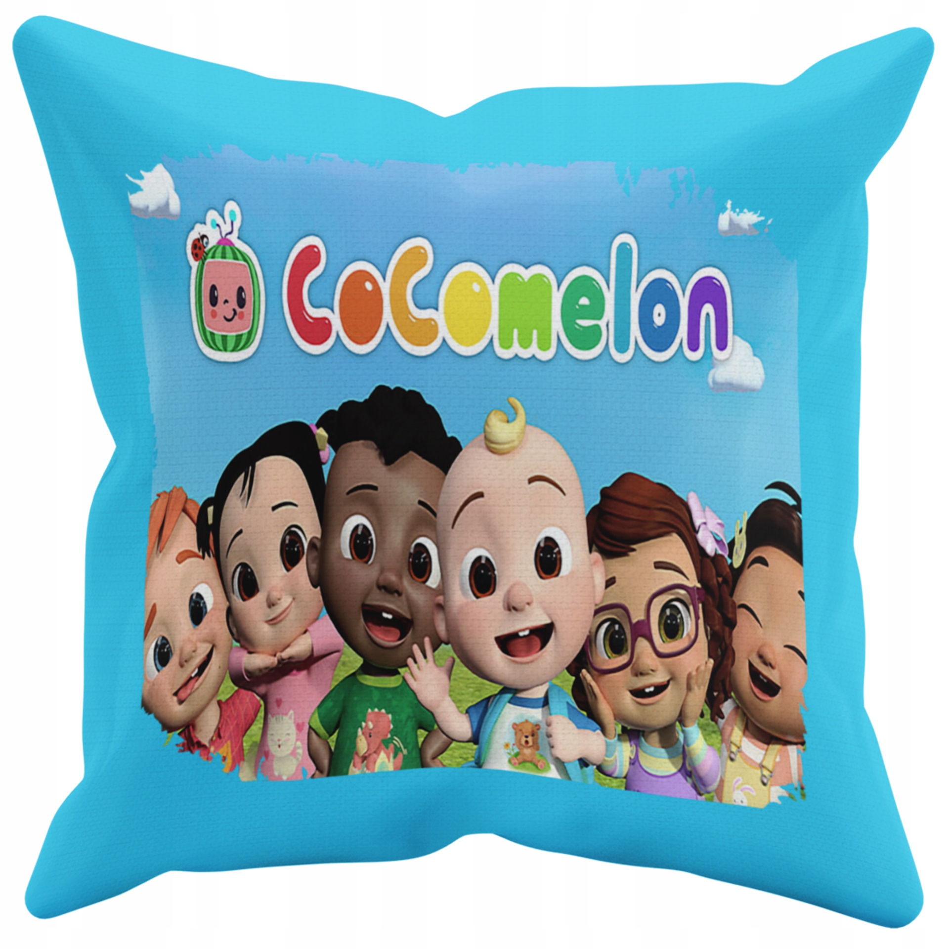 POSZEWKA NA PODUSZKĘ JAŚKA DO PRZEDSZKOLA JAY JAY + IMIĘ GRATIS Kolor dominujący odcienie niebieskiego