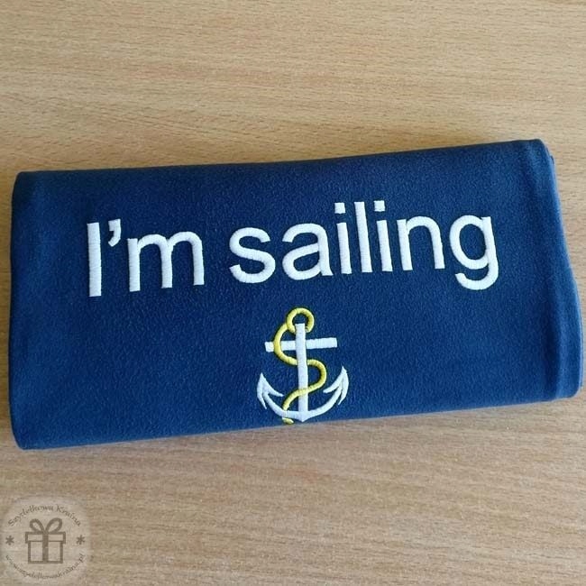 DUŻY ręcznik SZYBKOSCHNĄCY z napisem KOLONIE plaża Kolor dominujący niebieski