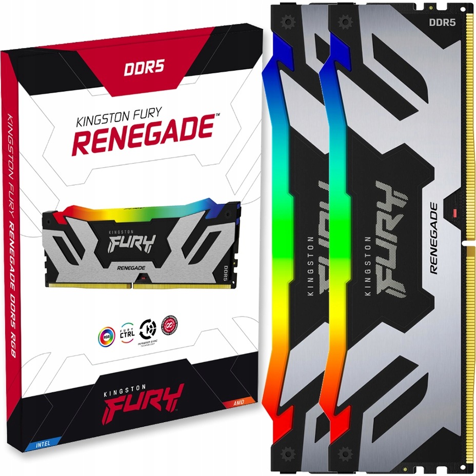 paměť Ram 96GB DDR5 6000 MHz CL32 Kingston Fury Renegade Rgb pro stolní počítač