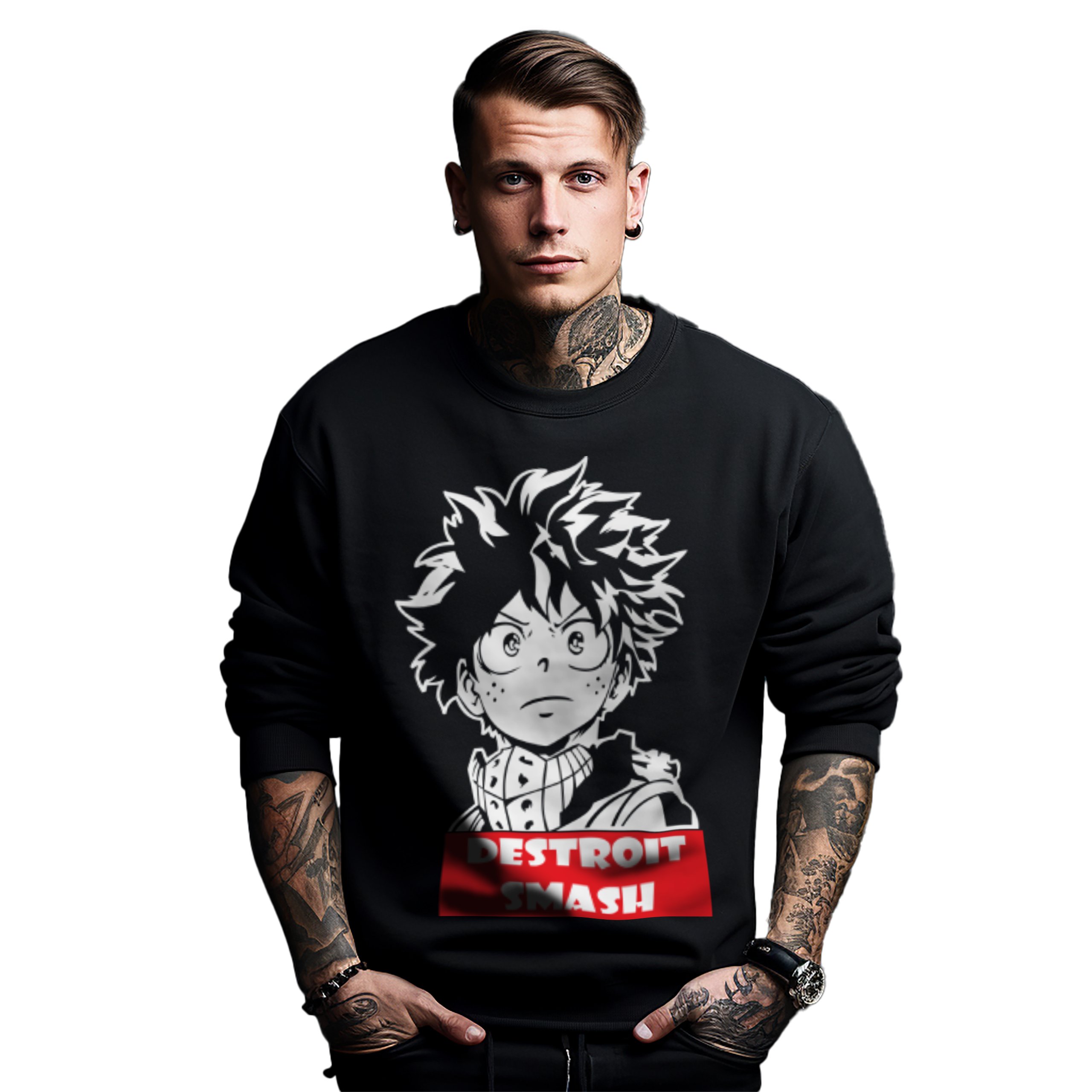 Mikina s potiskem Anime Detroit Smash