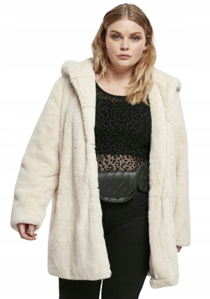 Urban Classics Kožešina Dámské Krémové S Kapucí 3XL Jxc