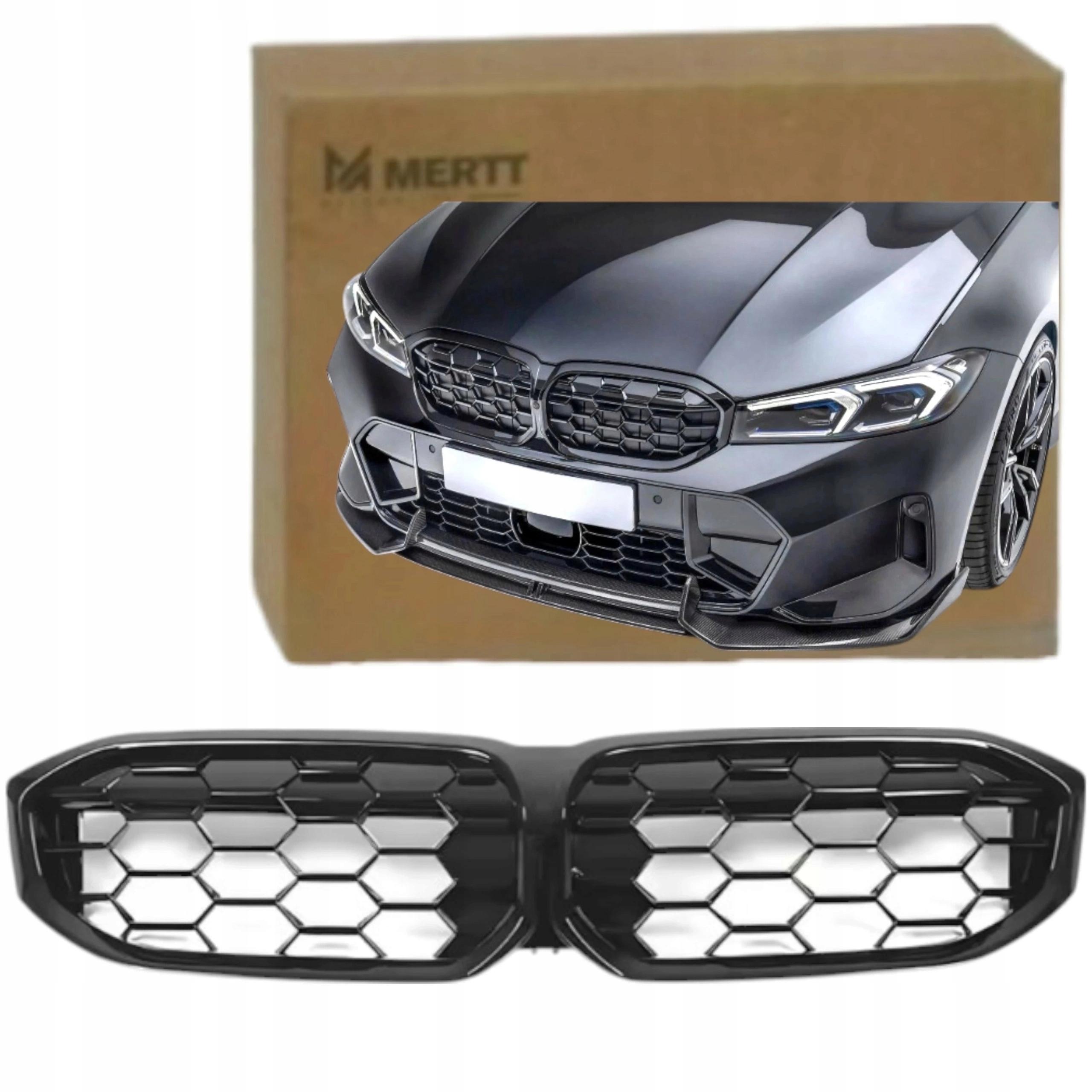 Gril Nerki Černý Lesk Atrapa Bmw G20 G21 2022+ Polift LCI M Paket M3