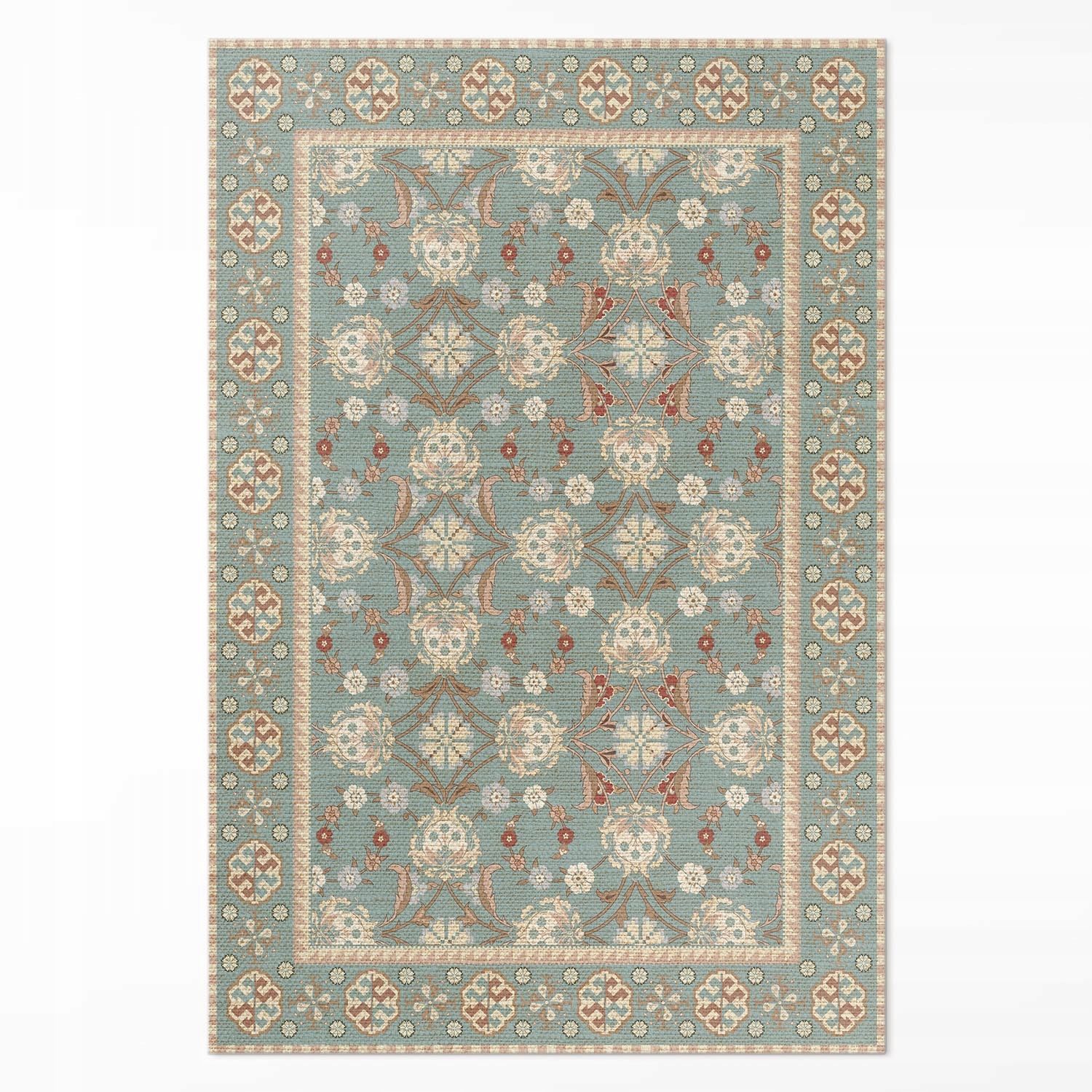 Vinylový koberec s grafikou Vintage kvetinový rastlinný vzor ornament 100 x 150 cm