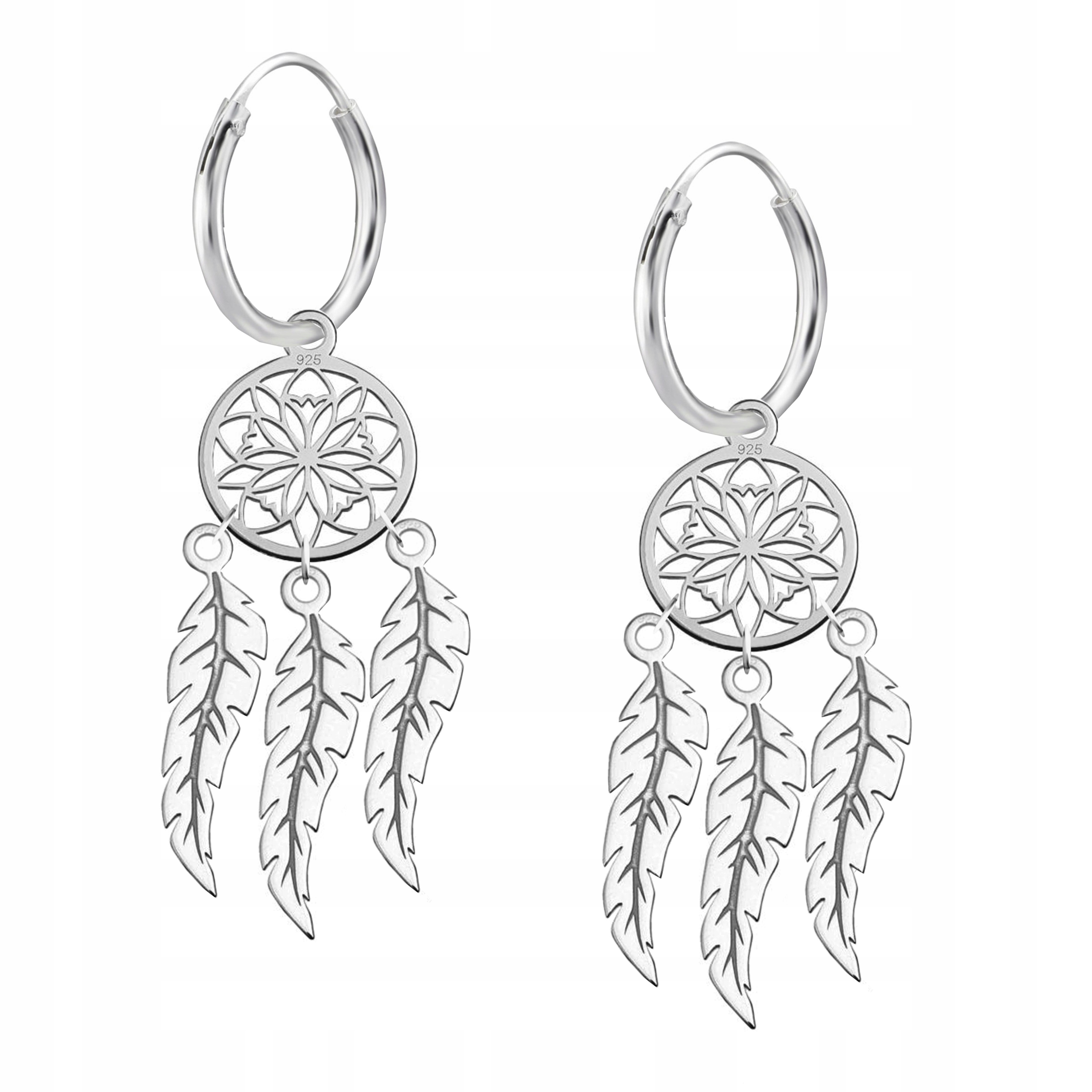 

Kolczyki Koła Łapacz Snów Dreamcatcher srebro 925