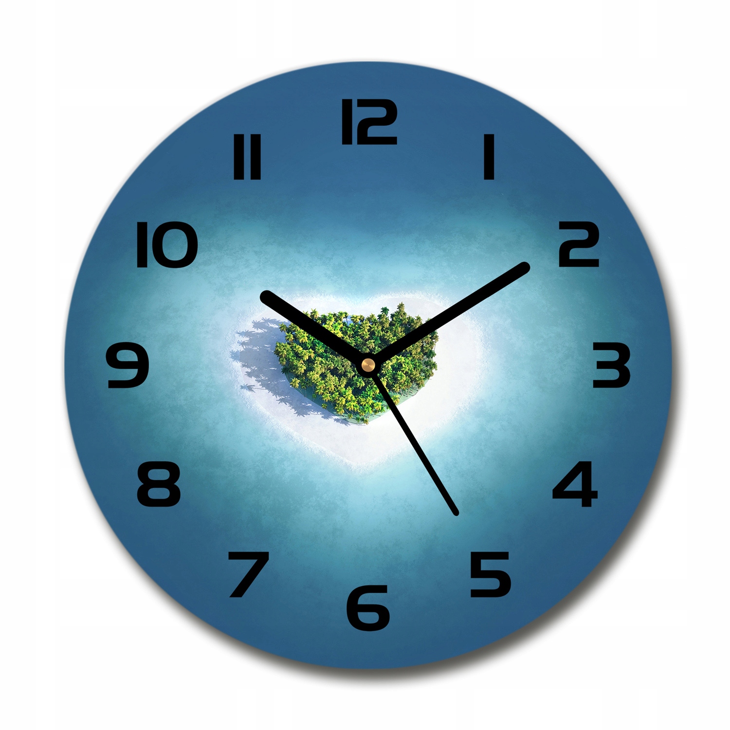 

Zegar szklany okrągły Wyspa kształt serca fi 30 cm