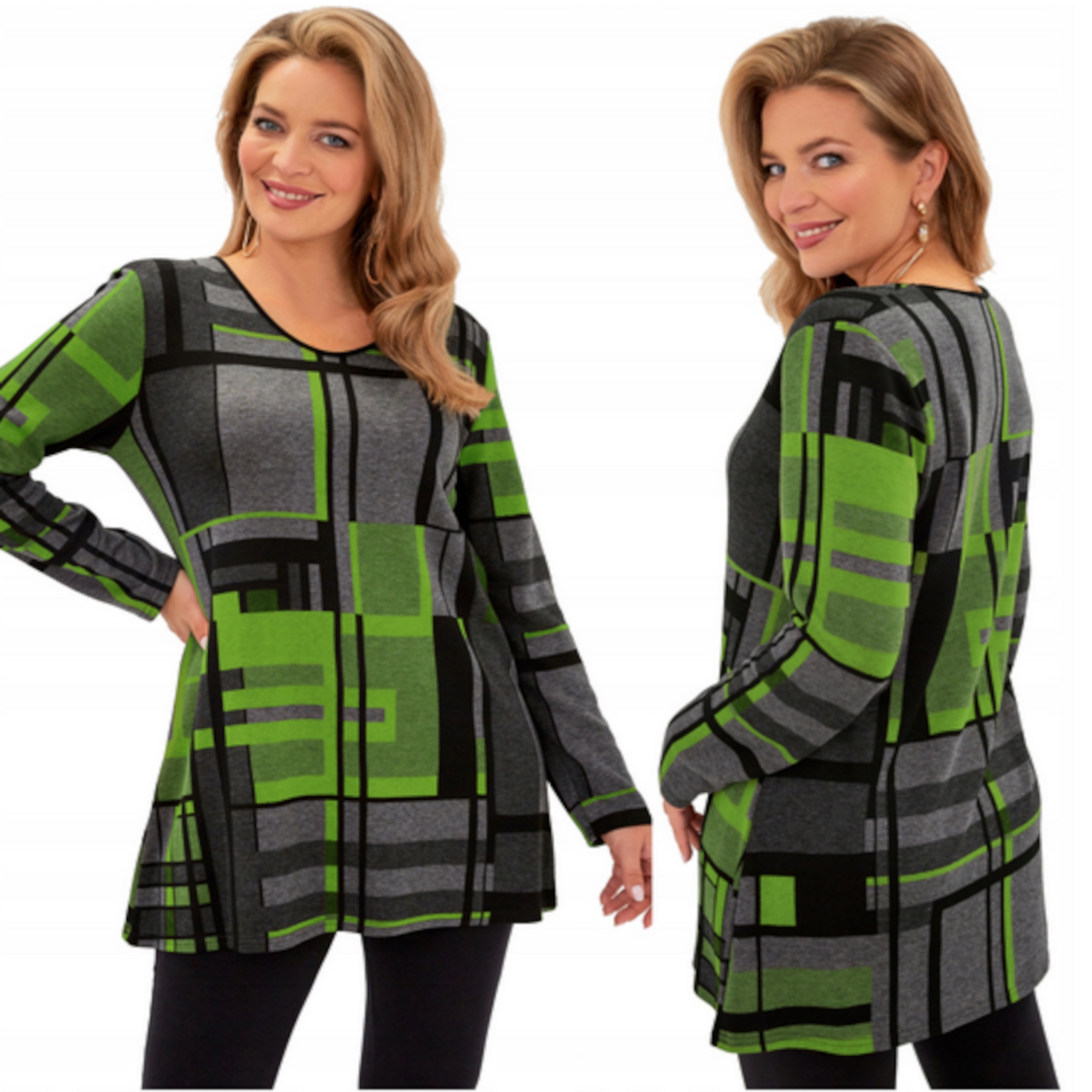 Dámská tunika velké velikosti, silnější Pletenina plus size, Polský Výrobce