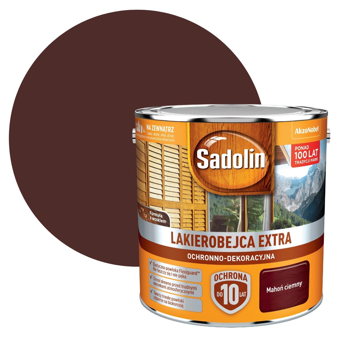 Sadolin Extra 2,5L Lakierobejca Mahoń Ciemny