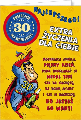 

Kartka na 30 urodziny dla faceta kolegi luz Party6