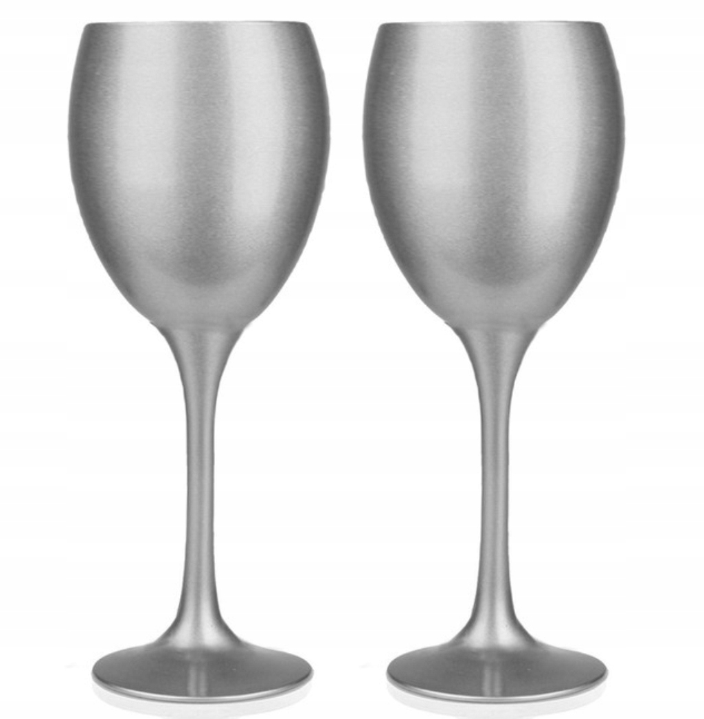 

Komplet 2 Srebrnych Kieliszków Do Wina 300 ml