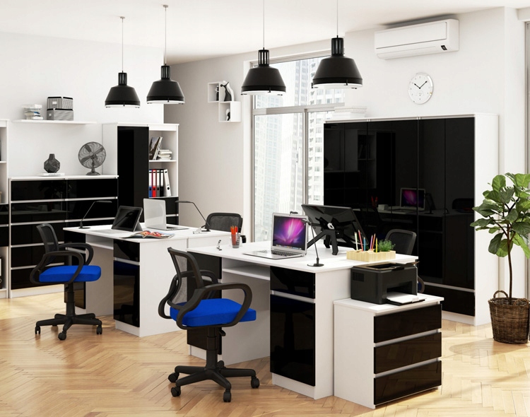 NOWOCZESNY REGAŁ DO BIURA == Z DRZWICZKAMI POŁYSK Marka Elior