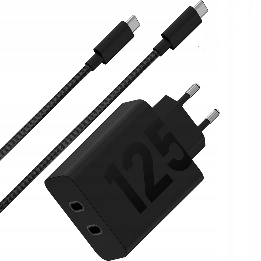 Síťová nabíječka 125 W Motorola TurboPower 2x Usb-c Pd Qc kabel 2 m