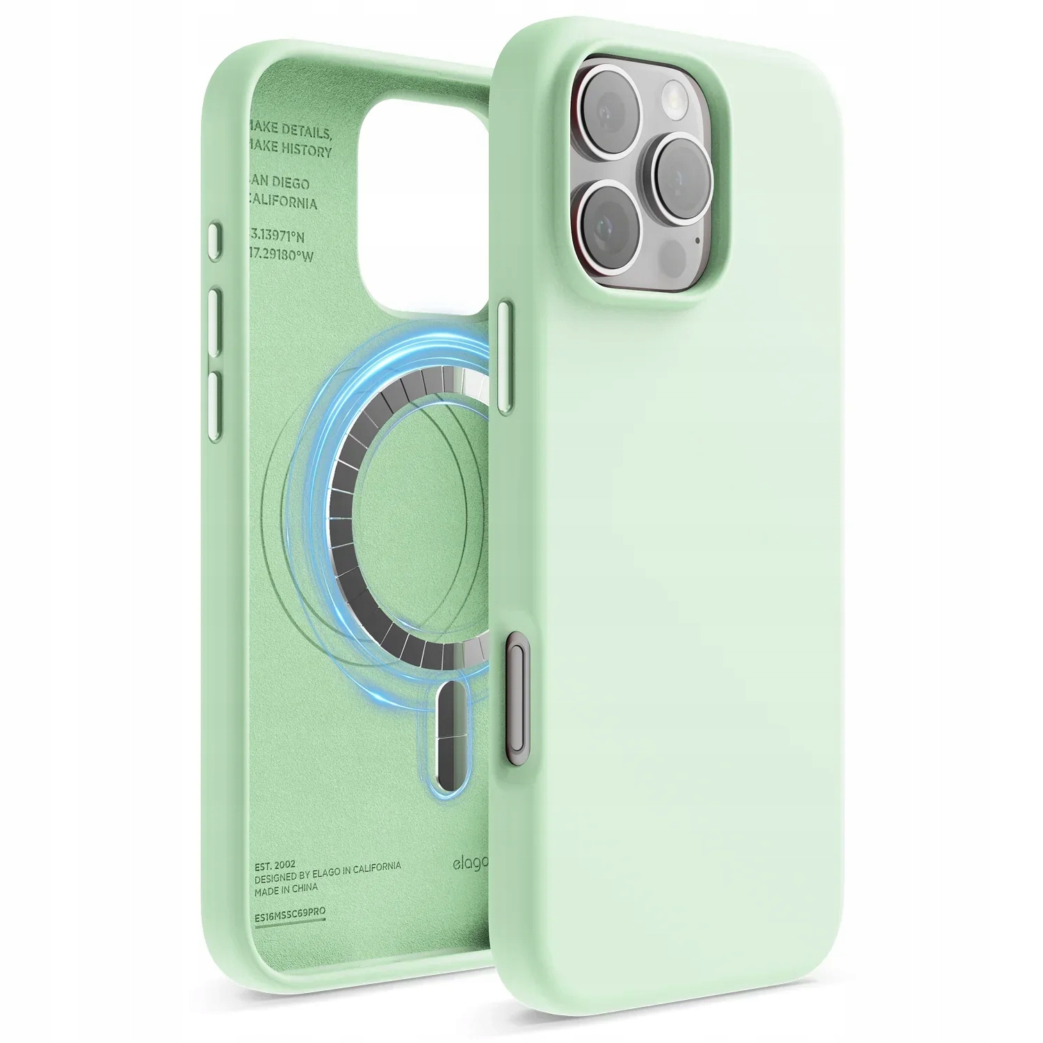 Etui do iPhone 16 Pro Max Elago Silikonowy Case z MagSafe Miętowe