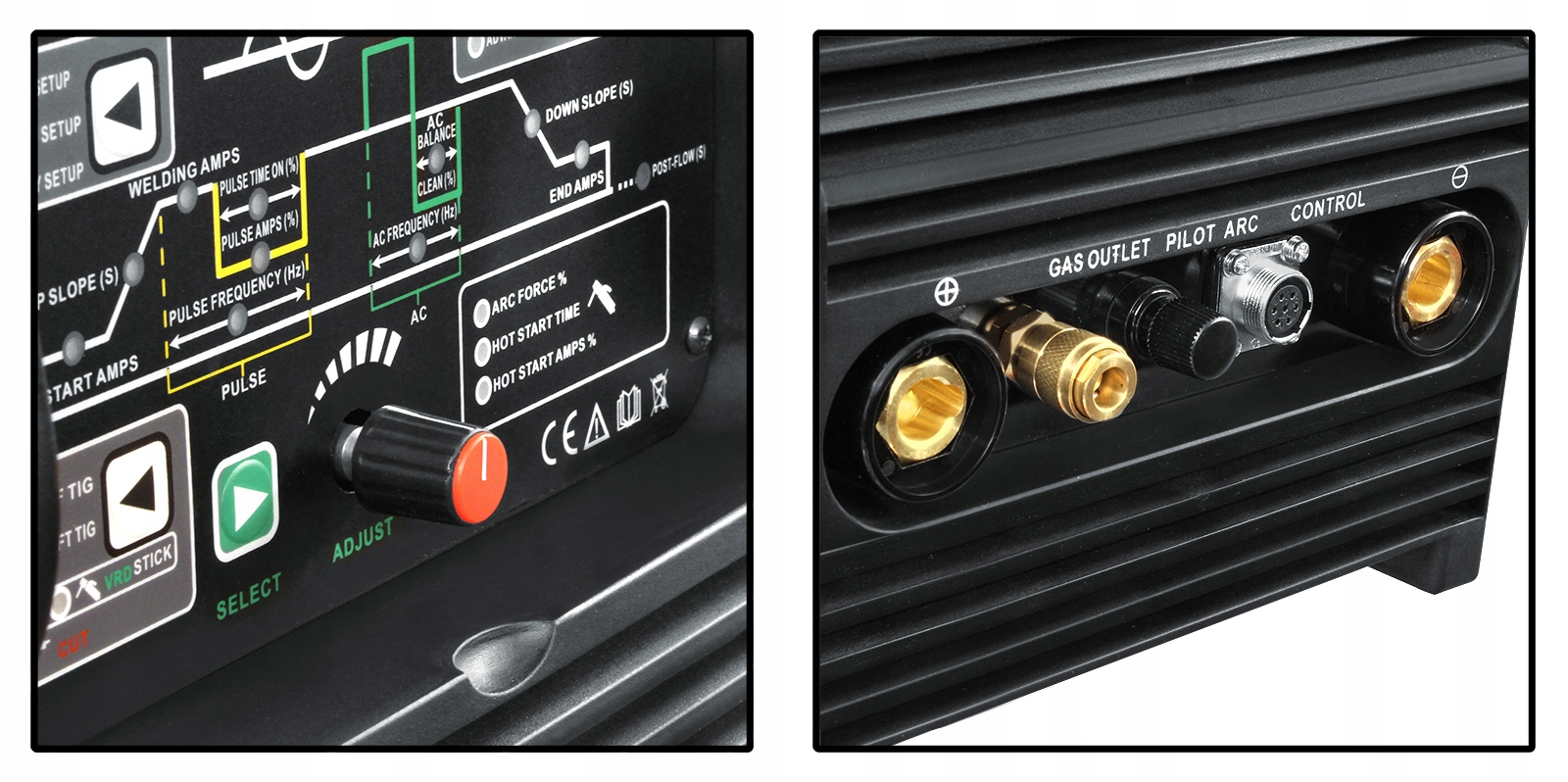 SPAWARKA INWERTEROWA TIG AC DC JET III 200 PLAZMA Additional Features smooth welding current adjustment