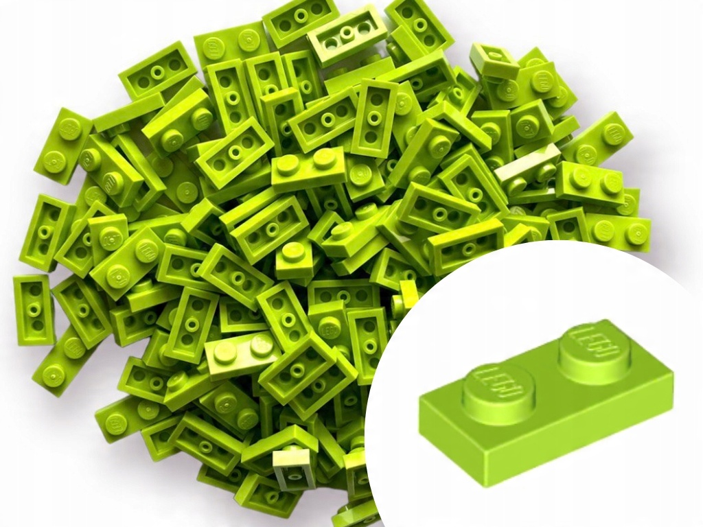 

Lego 3023 Plate płytka 1x2 Limonkowy Zielony 40szt