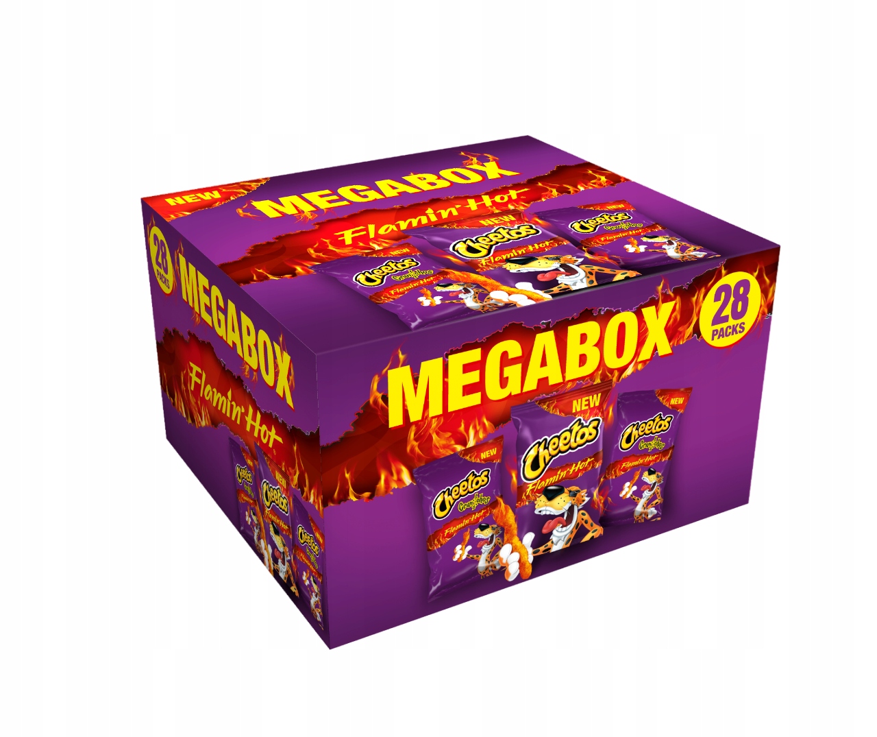 Cheetos Crunchos Flamin' Hot Chrupki kukurydziane o smaku pikantnym 28x80 g